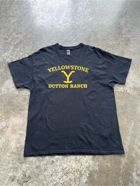 Yellowstone Dutton Ranch Graphic Tee XL Black Distressed Logo TV Show Shirt